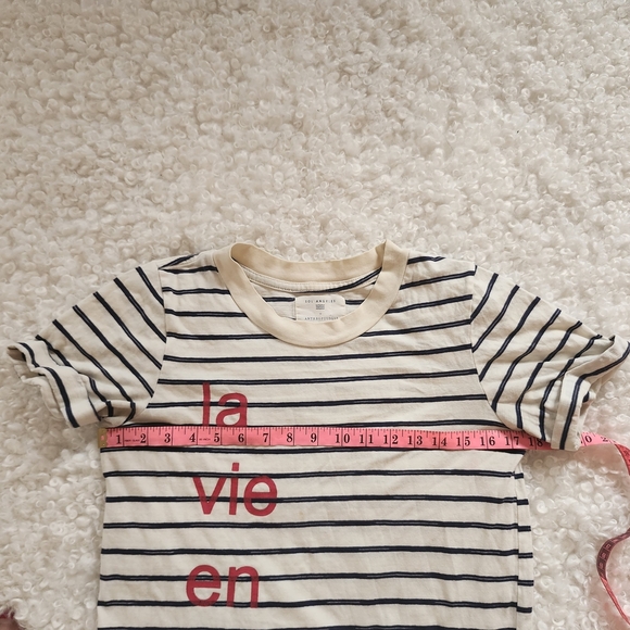 Sol Angeles Anthropologie XS Women Striped Graphic T-Shirt La Vie En Rosé French - Picture 5 of 8